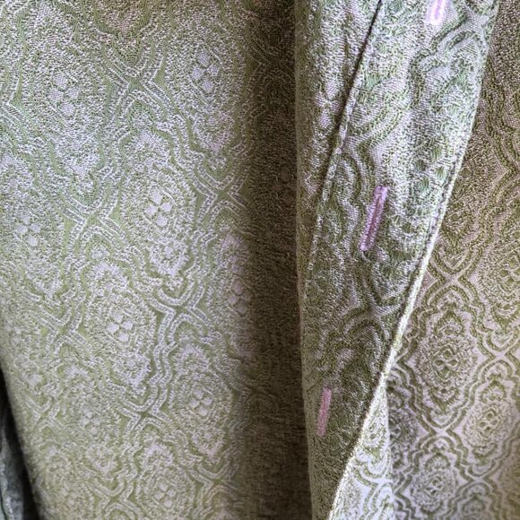 Habitat Clothes to Live in Women's Brocade Blouse/Jacket, Shacket, Olive/Pink - Picture 10 of 10